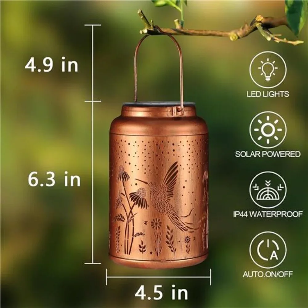 New Solar Lanterns Outdoor Waterproof Hummingbird Garden Decor Christmas Gifts